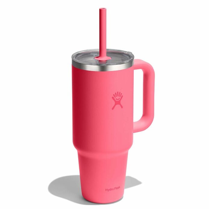 40-oz-travel-tumbler-v7 tt40pscc668-40-oz-travel-tumbler-clear-lid-popstar-pink-angled.jpg